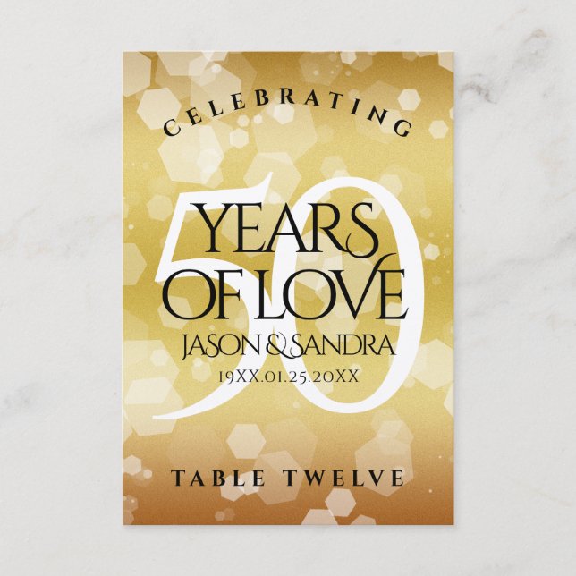 De Agradecimiento Elegante 50.º Aniversario del Boda Dorado Tarjeta  (Anverso)