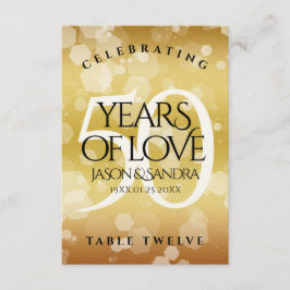 De Agradecimiento Elegante 50.º Aniversario del Boda Dorado Tarjeta 