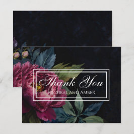 De Agradecimiento Elegante Boda floral rosa oscuro Gracias tarjeta