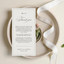 Elegante Boda Monograma Gracias Tarjeta Código QR