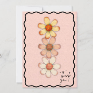 De Agradecimiento Elegante Daisy Floral Gracias Tarjeta Rosa & Whims
