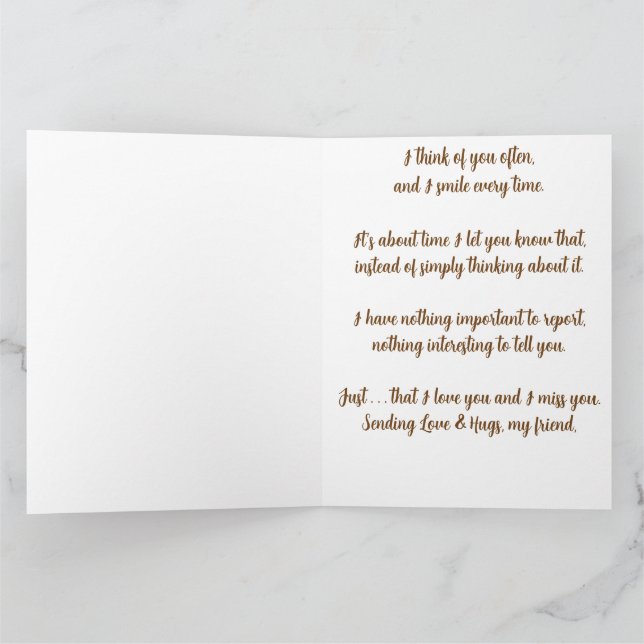 De Agradecimiento Elegante flor rosa pensando en tu tarjeta plegada (Interior)