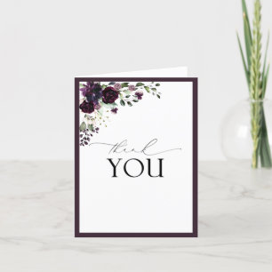 De Agradecimiento Elegante Plum Purple Calligraphy Gracias Tarjeta