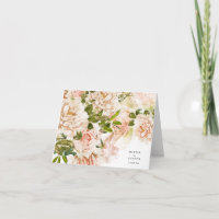 Elegante Rosa Romance Boda Gracias Tarjeta