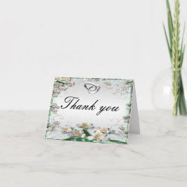 De Agradecimiento Elegante Tarjeta Floral Blanca