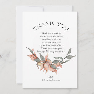 De Agradecimiento Elegante tarjeta floral rosa