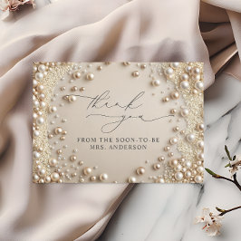 De Agradecimiento Elegante tarjeta Pearl Bridal Shower