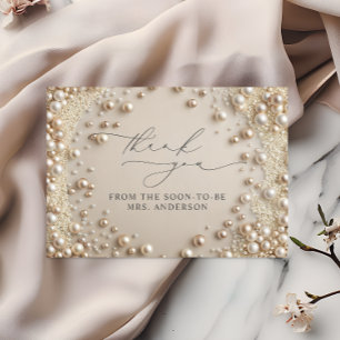 De Agradecimiento Elegante tarjeta Pearl Bridal Shower