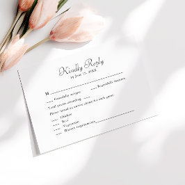 De Agradecimiento Elegante tarjeta RSVP Minimalista en blanco y negr