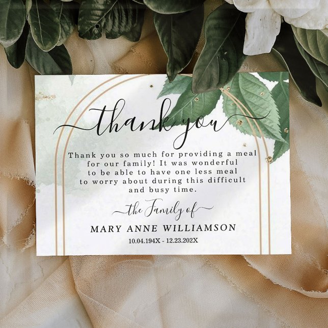 De Agradecimiento Elegante Verdor Funeral Comida Gracias Tarjeta (Subido por el creador)