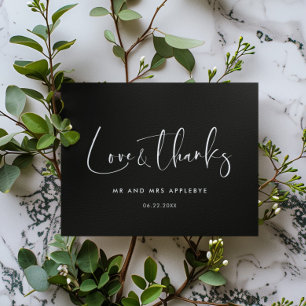 De Agradecimiento Elegante y moderna tarjeta Black Love & Gracias