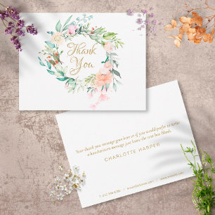 De Agradecimiento Elegantes Rosas Garland Business Gracias Tarjeta