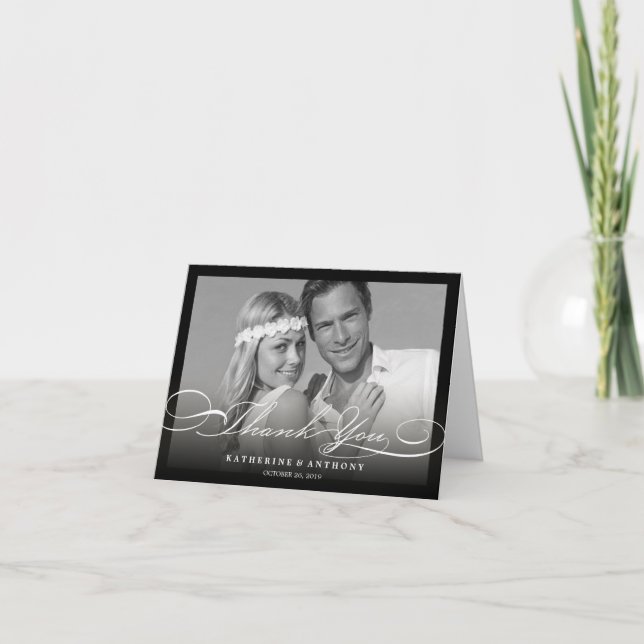 De Agradecimiento Elegantes simples le agradecen Script la tarjeta (Anverso)