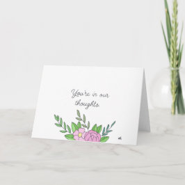 De Agradecimiento En nuestros pensamientos Flores 1 tarjeta
