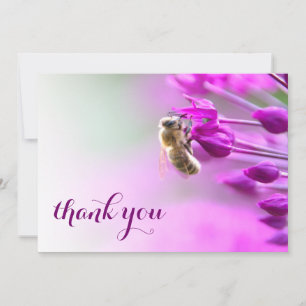 De Agradecimiento Encantador gracias Tarjeta con flor y abeja