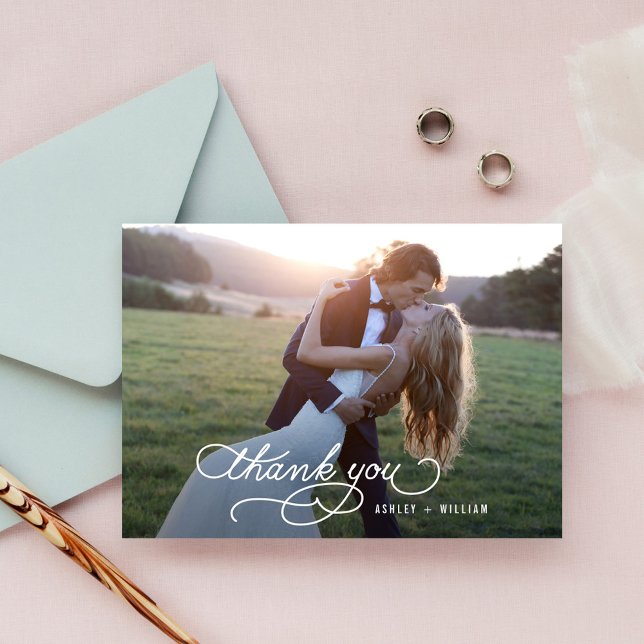 De Agradecimiento Escrito Gracias Boda Gracias Tarjeta Fotográfica (Subido por el creador)