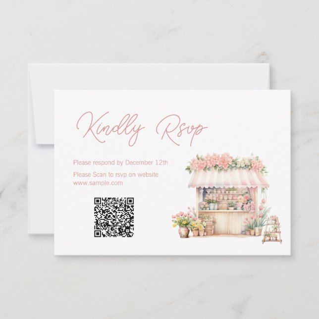 De Agradecimiento Está fuera del mercado con la tarjeta QR Rsvp Show (Anverso)