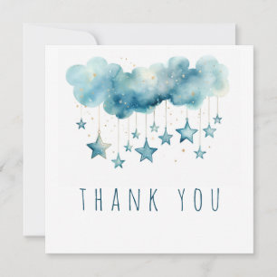 De Agradecimiento Estrellas azules gracias tarjeta cuadrada plana