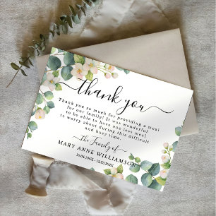 De Agradecimiento Eucalyptus Elegant Funeral Comida Gracias Tarjeta