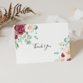 De Agradecimiento Eucalyptus Floral Boda plegado Gracias Tarjeta