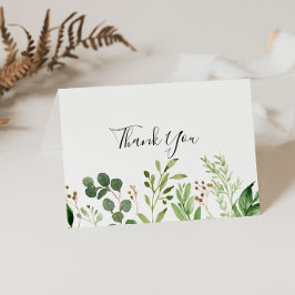 De Agradecimiento Eucalyptus Floral Boda plegado Gracias Tarjeta