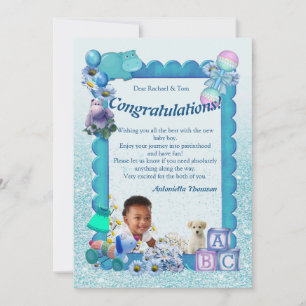 De Agradecimiento Felicitaciones nueva tarjeta AZUL Baby Boy