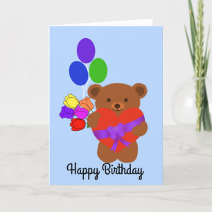 De Agradecimiento Feliz Cumpleaños Cute Teddy Bear #4 Tarjeta