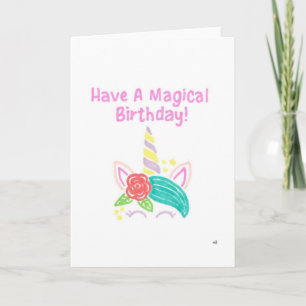 De Agradecimiento Feliz cumpleaños, tarjeta Unicorn 1