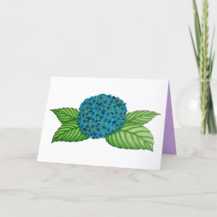 De Agradecimiento Flor azul hidrangea dibujada a mano Tarjeta del Dí