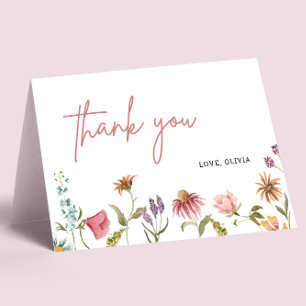 De Agradecimiento Flor Flora Silvestre Floral Gracias Tarjeta plegad
