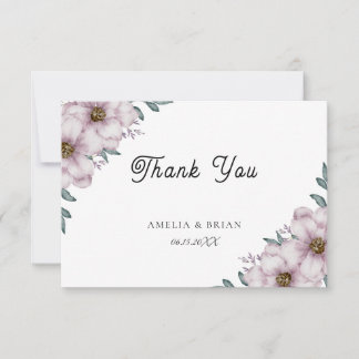 De Agradecimiento Floral Eucalyptus Summer Boda Gracias Tarjeta