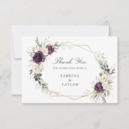 De Agradecimiento Floral Purple Greenery Boda Gracias Tarjeta