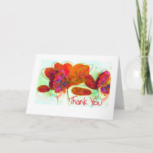De Agradecimiento flores abstractas Gracias tarjeta en blanco dentro