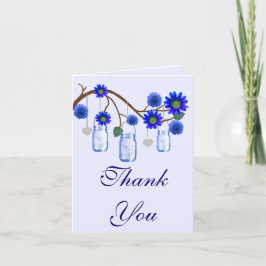 De Agradecimiento Flores azules Mason Jars Gracias Tarjeta