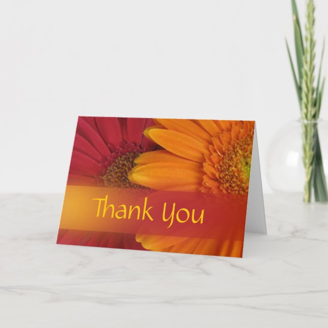 De Agradecimiento Flores caídas Gracias tarjeta (Anverso)