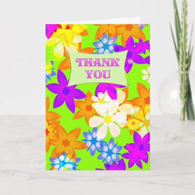 De Agradecimiento Flores fabulosas Gracias tarjeta (Anverso)