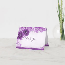 De Agradecimiento Flores moradas florecen gracias tarjeta