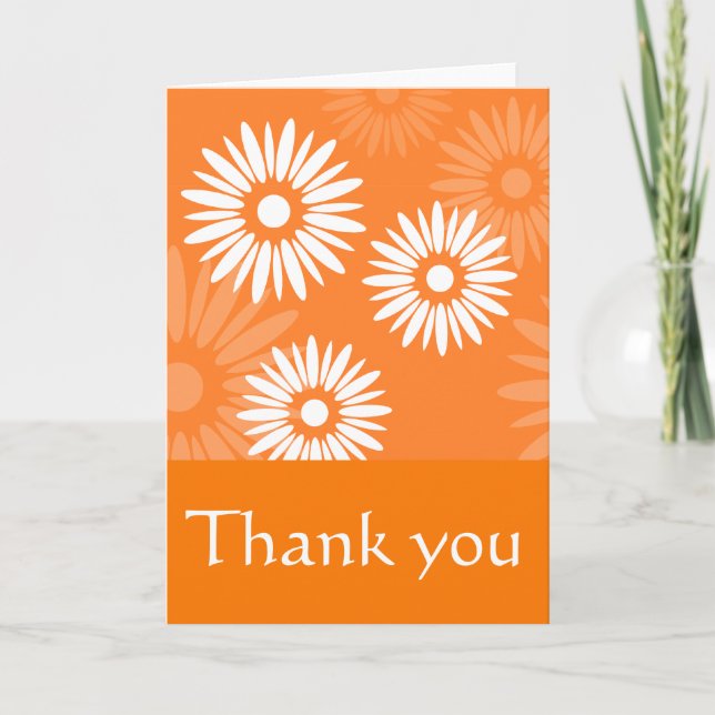 De Agradecimiento Flores naranjas en verano Gracias Tarjeta (Anverso)