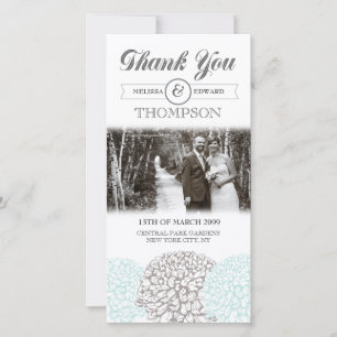De Agradecimiento Flores neutrales Gracias Tarjeta Fotográfica Boda