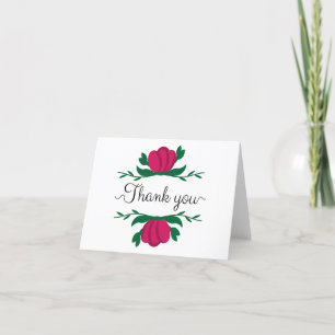 De Agradecimiento Flores simples dobladas gracias tarjeta
