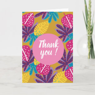 De Agradecimiento Flores tropicales amarillo floral - Tarjeta doblad