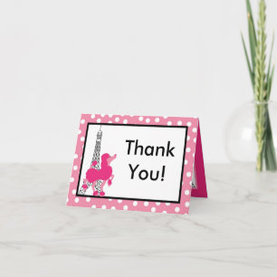 De Agradecimiento Follada Gracias Tarjeta Pink Poodle Paris Eiffel