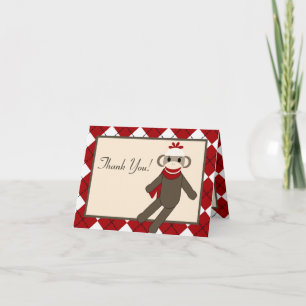 De Agradecimiento Follado Gracias Tarjeta Red Sock Mono Argyle
