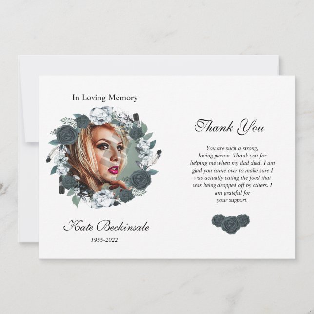 De Agradecimiento Funeral Floral Gracias Tarjeta Fotográfica (Anverso)