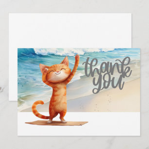 De Agradecimiento Gato Yoga Gracias tarjeta para los amantes del gat