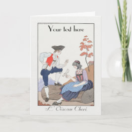 De Agradecimiento George Barbier Art Deco Moda Gracias Tarjeta