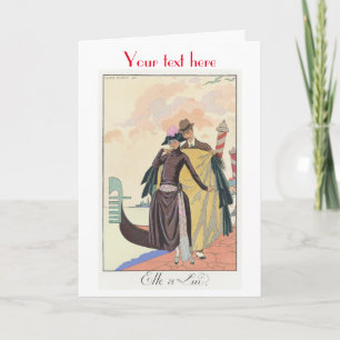 De Agradecimiento George Barbier Art Deco Moda Gracias Tarjeta