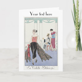 De Agradecimiento George Barbier Art Deco Moda Gracias Tarjeta