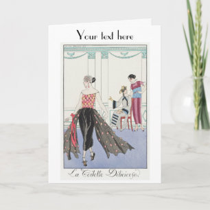 De Agradecimiento George Barbier Art Deco Moda Gracias Tarjeta