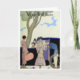 De Agradecimiento George Barbier Art Deco Moda Gracias Tarjeta